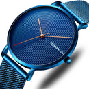 CRRJU 2164 Full Steel Strap Fashion Alloy Case Simple Blue Dial Men Watch Quartz Watch