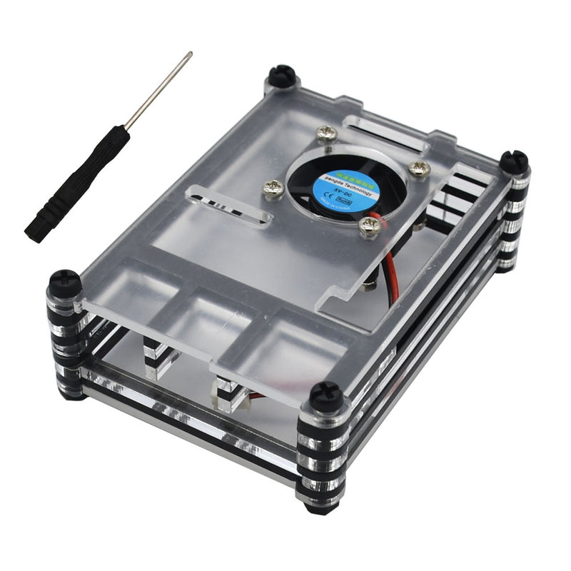 Acrylic Case with Cooling Fan for Raspberry Pi 4 Model B