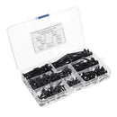 Suleve M3.5CP1 220Pcs/Set M3.5 Carbon Steel Flat Countersunk Head Cross Woodworking Screws Self Tapping Wood Screw Kit