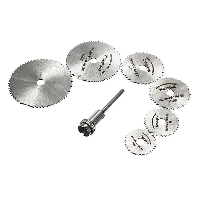 7pcs Circular Wood Cutting Saw Blade Discs with Mandrel