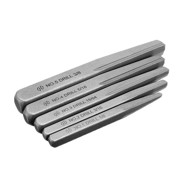 5pcs 1/8 3/16 15/64 5/16 3/8 Inch Damaged Nut Screw Extractor Set Bolt Stud Square Remover Tool Kit