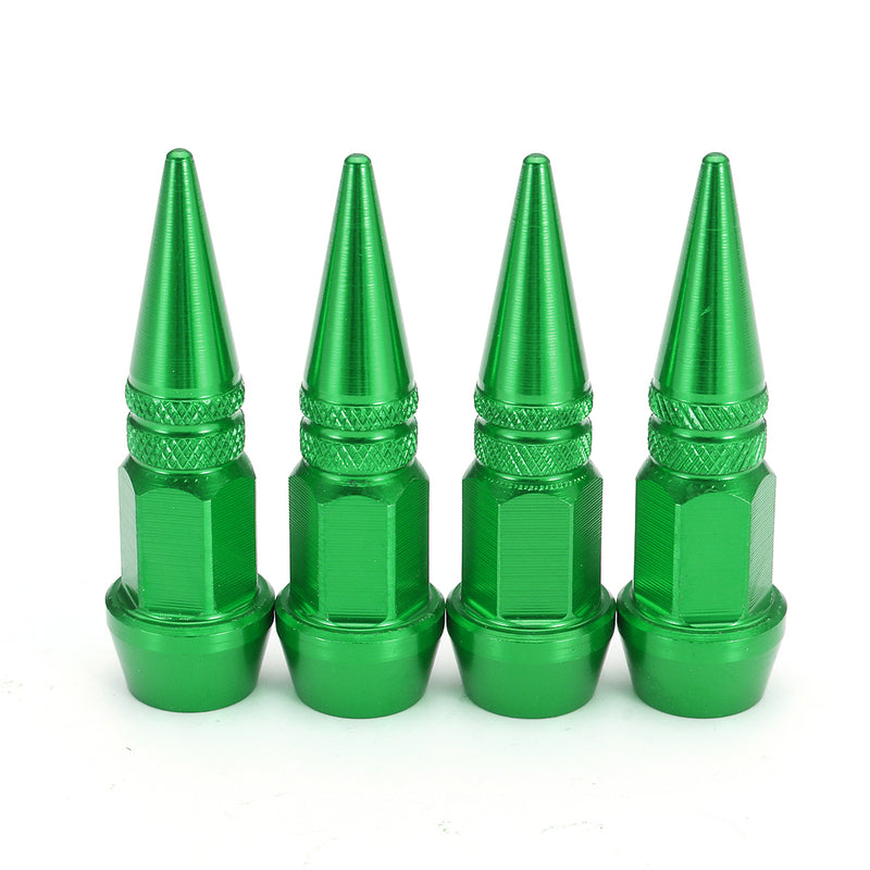 4pcs Tire Dustproof Wheel Stem Valve Caps Aluminum Car Auto Bike Spike Shape