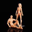 3.75'' PVC Female Male Body Joints Action Figure Gray Flesh Luxury Skin Version