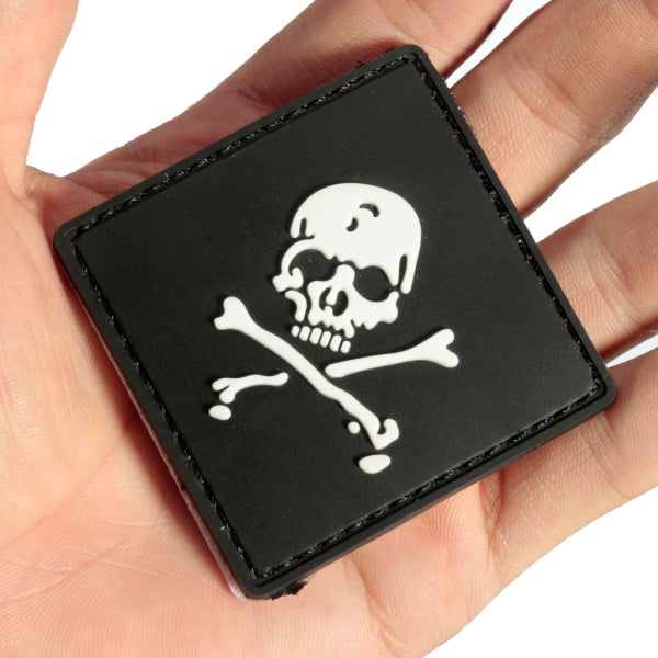 6X6cm Black Slull 3D Tactical Army Morale PVC Rubber Patch