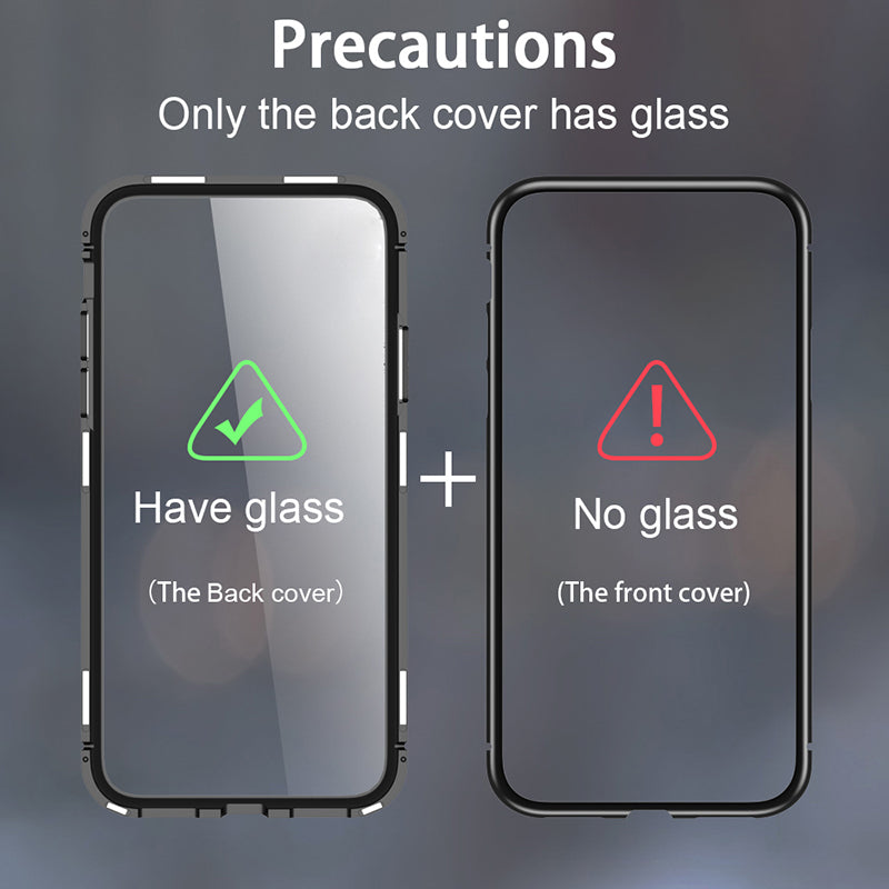 Bakeey 360 Magnetic Adsorption Metal Tempered Glass Flip Protective Case for Xiaomi Redmi Note 6 Pro