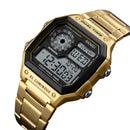 SKMEI 1335 Digital Watch Men Chronograph Alarm Watch Fashion Style Stainless Steel Sport Watch
