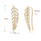 Trendy 925 Silver Inlay Zircon Crystal Elegant Leaf  Earring Jewelry for Women