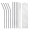Reusable Straw Stainless Steel Straws Reusable Metal Drinking Straws with Cleaning Brushes Pouch