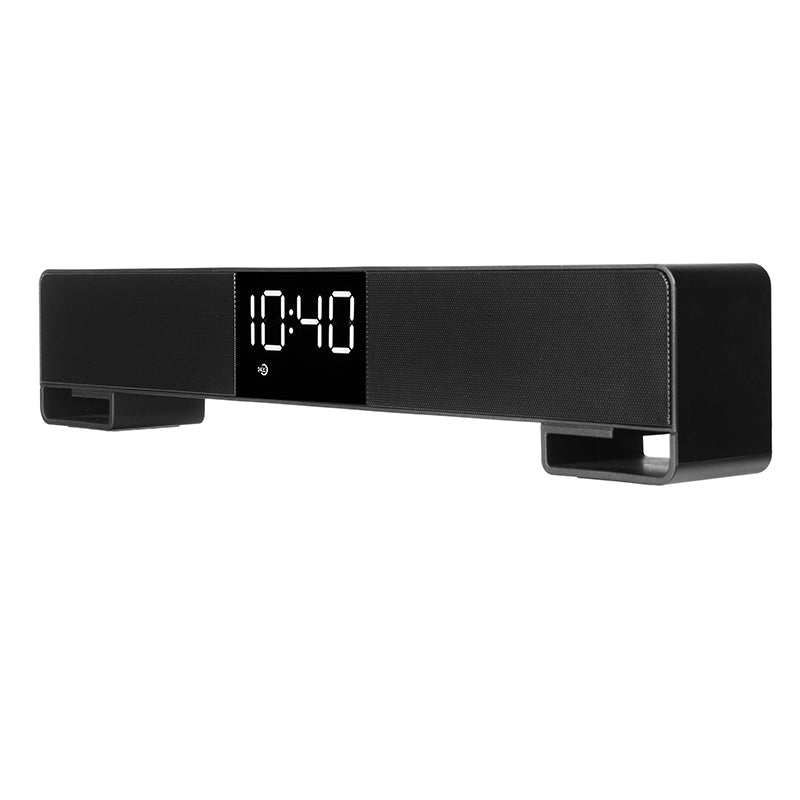 Wireless bluetooth 4.2 Speaker 4 10W Sound Bar FM LCD Screen Clock Setting Home Theater