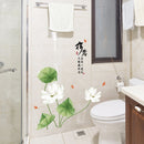 Miico SK9338 Lotus Painting Stickers Living Room And Bathroom Decorative Wall Sticker