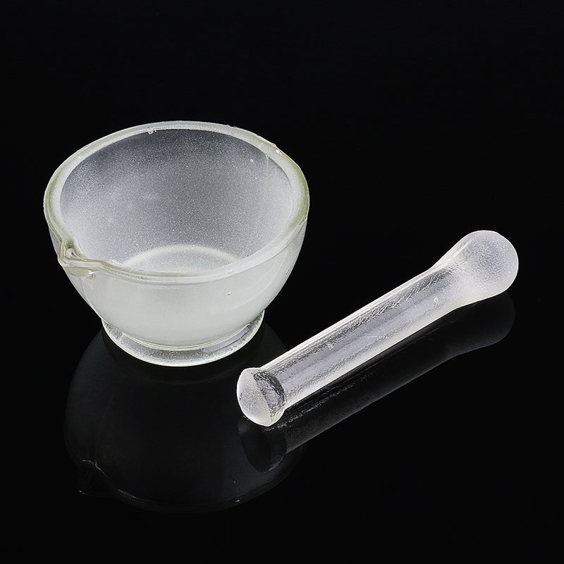 60mm Footed Glass Mortar And Pestle Set Lab Grinder Experimental Grouting Bowl Tool