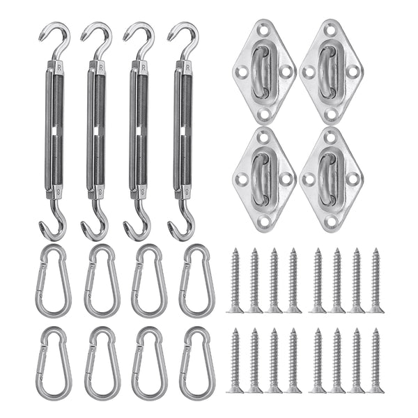 32Pcs Sun Shade Sail Accessories For Triangle Square Shade Sail Replacement Accessories