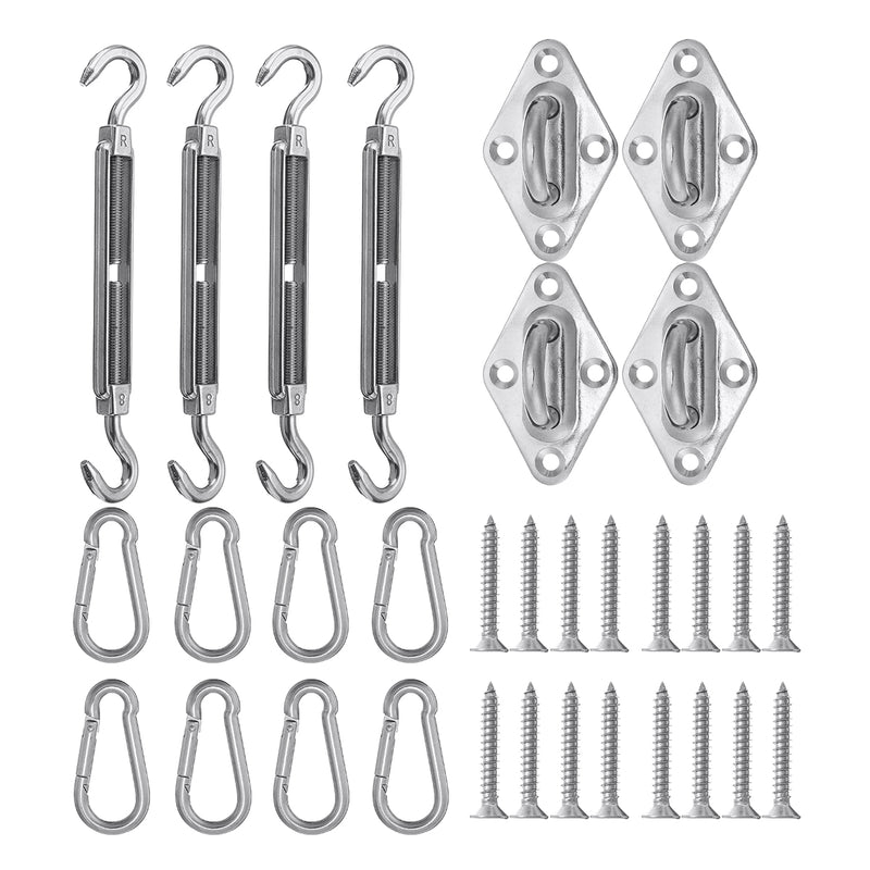 32Pcs Sun Shade Sail Accessories For Triangle Square Shade Sail Replacement Accessories