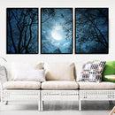 Miico Hand Painted Three Combination Decorative Paintings Dark Clouds Wall Art For Home Decoration