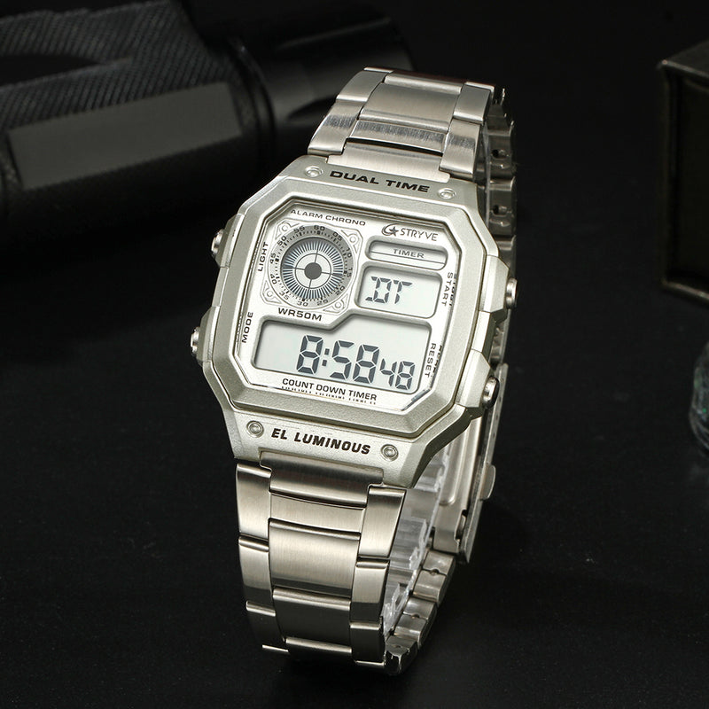 STRYVE S8007 Luminous Display Alarm Date Week Display Countdown Men Sport Digital Watch