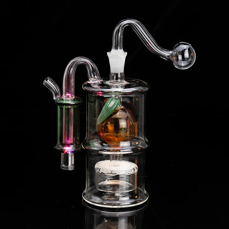 LED Water Pipe High Borosilicate Glass Pipe Bottle Mute Pot