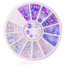 3D Round Purple Pink Nail Art Decoration Wheel Gradating Pearl Luster Manicure Stub Bead