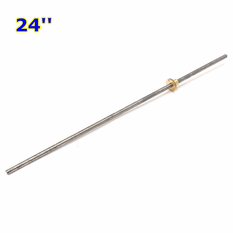 T10 Lead Screw 12/24/36/48 Inch Lead Screw with Brass Nut 300 600 900 1200mm