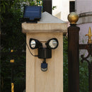 22 LED Solar Powered Double Head Motion Sensor White Light Wall Lamp Outdoor Security Flood Light