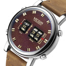 MEGIR 2137 Business Style Leather Strap Men Wrist Watch Unique Design Quartz Watches