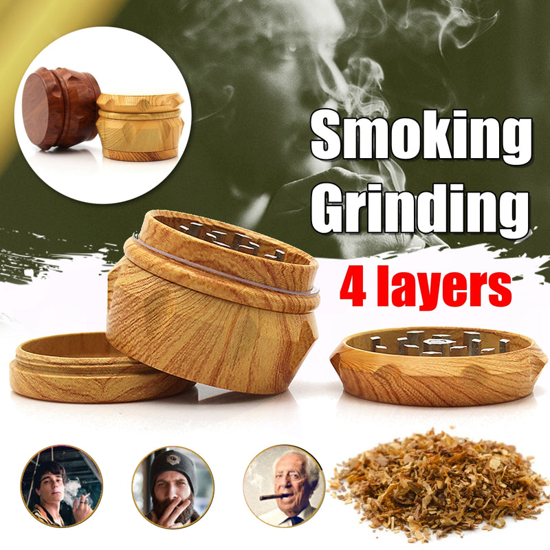 Environmental Protection Resin Imitated Wood Grain Herb Grinder Wood Grinder Imitated Sandalwood C igarette Grinder
