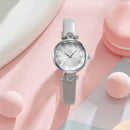 SHENGKE SK K9009 Crystal Roman Numerals Dial Leather Strap Ladies Dress Watch Women Quartz Watch