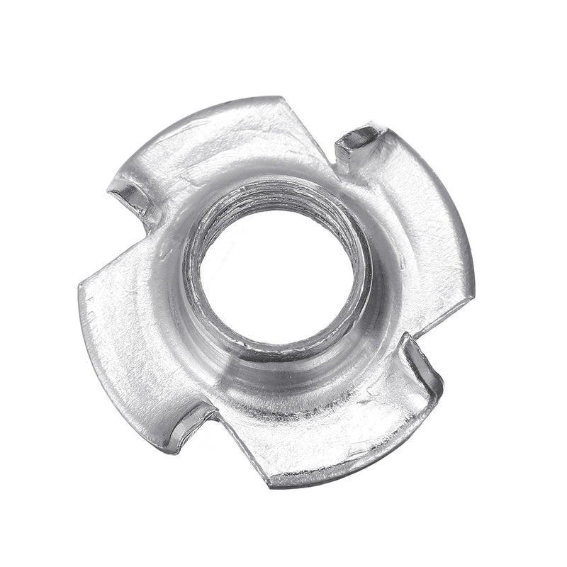 Suleve CSTN3 90Pcs Four Prong T Nut Inserts Carbon Steel Zinc Plated For Wood M3/M4/M5/M6/M8 Nut Assortment Kits