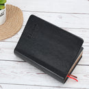 Small vintage ultra-thin leather notepad with gold rim Notebook