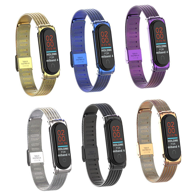 Metal Wave Style Watch Strap Replacement Watch Band for Xiaomi Miband 4