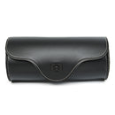 Motorcycle Barrel Saddle Bag PU Leather Metal Tool Bags Black Front Rear Moto Luggagge Bag