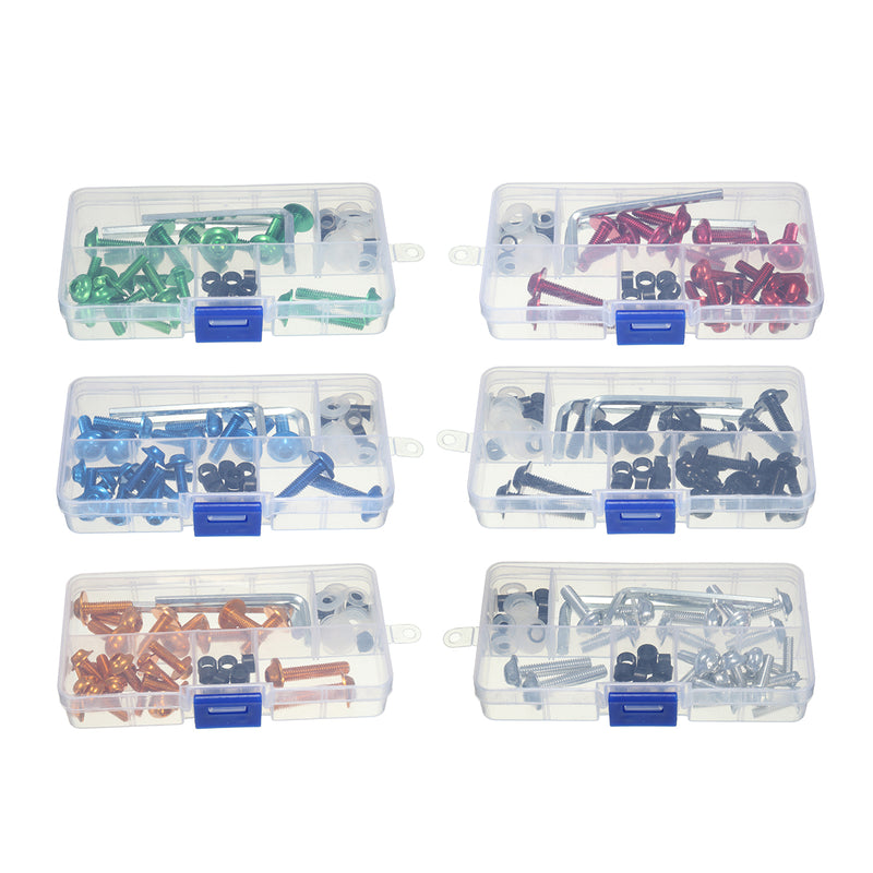 64pcs Motorcycle Sportbike Fairing Bolt Kit Body Fasteners Clip Screws Set
