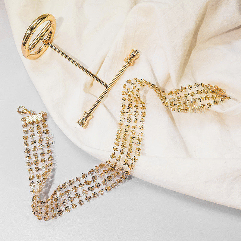 Fashion Choker Necklace Grenadine Mental Paillette Clavicalis Necklace Trendy Jewelry for Women