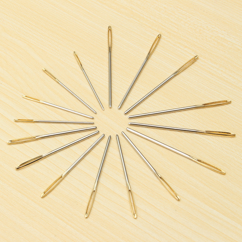 18Pcs 3 sizes Large Knitting Sewing Needles Gold Eye Needle Embroidery Tapestry DIY Tools