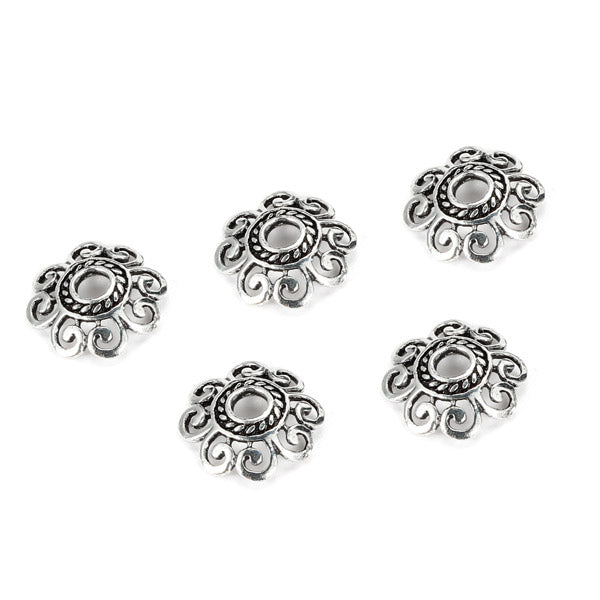 s925 Sterling Silver Vintage Retro Flower Beads DIY Design Jewelry Findings