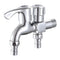 Wall Mount Single Cold Washing Machine Faucet 1/2'' Double Spouts 2 Handles Water Tap Garden Faucet Bathroom Bidet Faucet