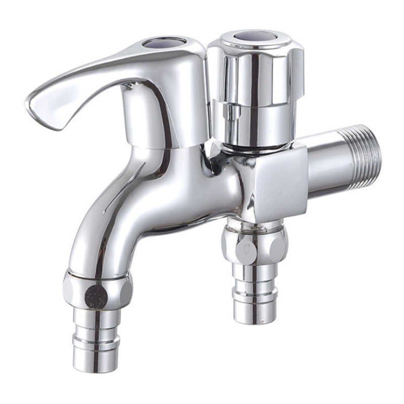 Wall Mount Single Cold Washing Machine Faucet 1/2'' Double Spouts 2 Handles Water Tap Garden Faucet Bathroom Bidet Faucet