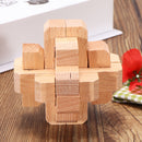 New Design IQ Brain Teaser Beech Kong Ming Lock Wooden Interlocking Burr 3D Puzzles Game Toy Type 1