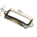 4 pcs Drawer Handle Door Tag Label Holder Metal Label Pull Frame Handle Antique Cabinet Drawer