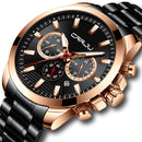CRRJU 2286 Fashion Alloy Case Full Steel Luminous Display Business Style Men Quartz Watch