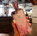 Bakeey Rabbit Ears Bracket Glitter Quicksand Dynamic Liquid Plating TPU Case for iPhone 7Plus 5.5''