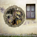 Miico Creative 3D Dinosaur in Cage PVC Removable Home Room Decorative Wall Door Decor Sticker