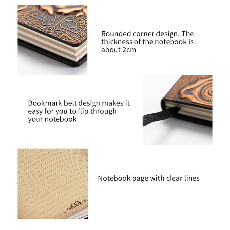 Home Gift Journal PU Cover Writing Pads Hardcover Travel Retro Embossed Notebook Handcraft Diary School