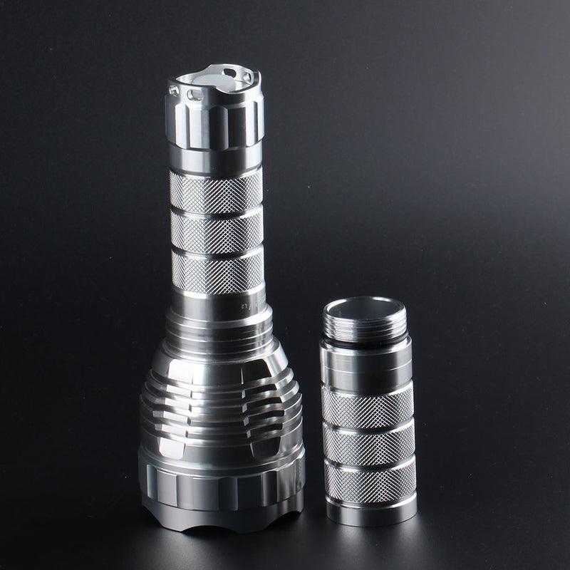 1Pcs Sand Silver Color Convoy L2 DIY 18650/26650 Extension Tube Flashlight Body Host Without LED & Driver