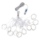 3*1M USB 8 Modes 100 LED Curtain String Light with 10 Hooks Festival Decor Fairy Lamp Christmas Wedding
