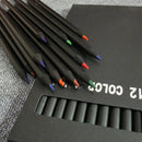 12 Colors Wooden Drawing Charcoal Pencils Black Soft Painting Sketch Fine Art Pencil