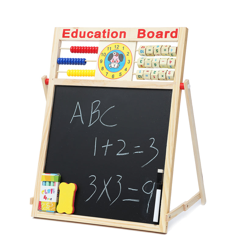 2 in1 Wooden Blackboard Whiteboard Childrens Drawing Writing Art Chalk Board