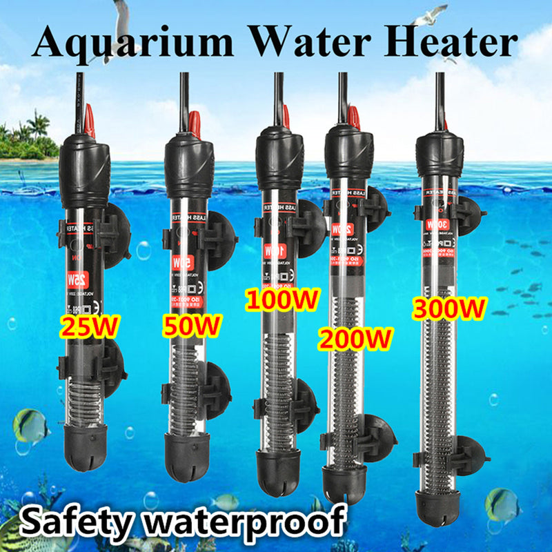 25/50/100/200/300W Aquarium Fish Tank Automatic Water Thermostat Heater with Sucker Cups