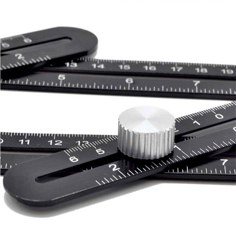 Multi Angle Ruler Measuring Aluminum Folding Positioning Rulers Locator for DIY Wood Tile Tool Six-Fold Open