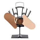 2 Blade 210CFM Aluminum Heat Powered Stove Fan Low Noise Wood Log Fireplace Burner Eco Fan Heating Circulation