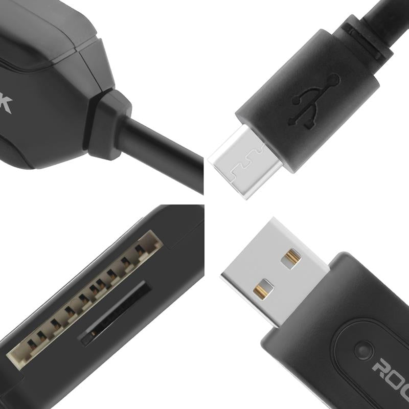 Rocketek OTG03 USB 2.0 Micro USB to SD TF OTG Card Reader Charge Cable for Android Phone